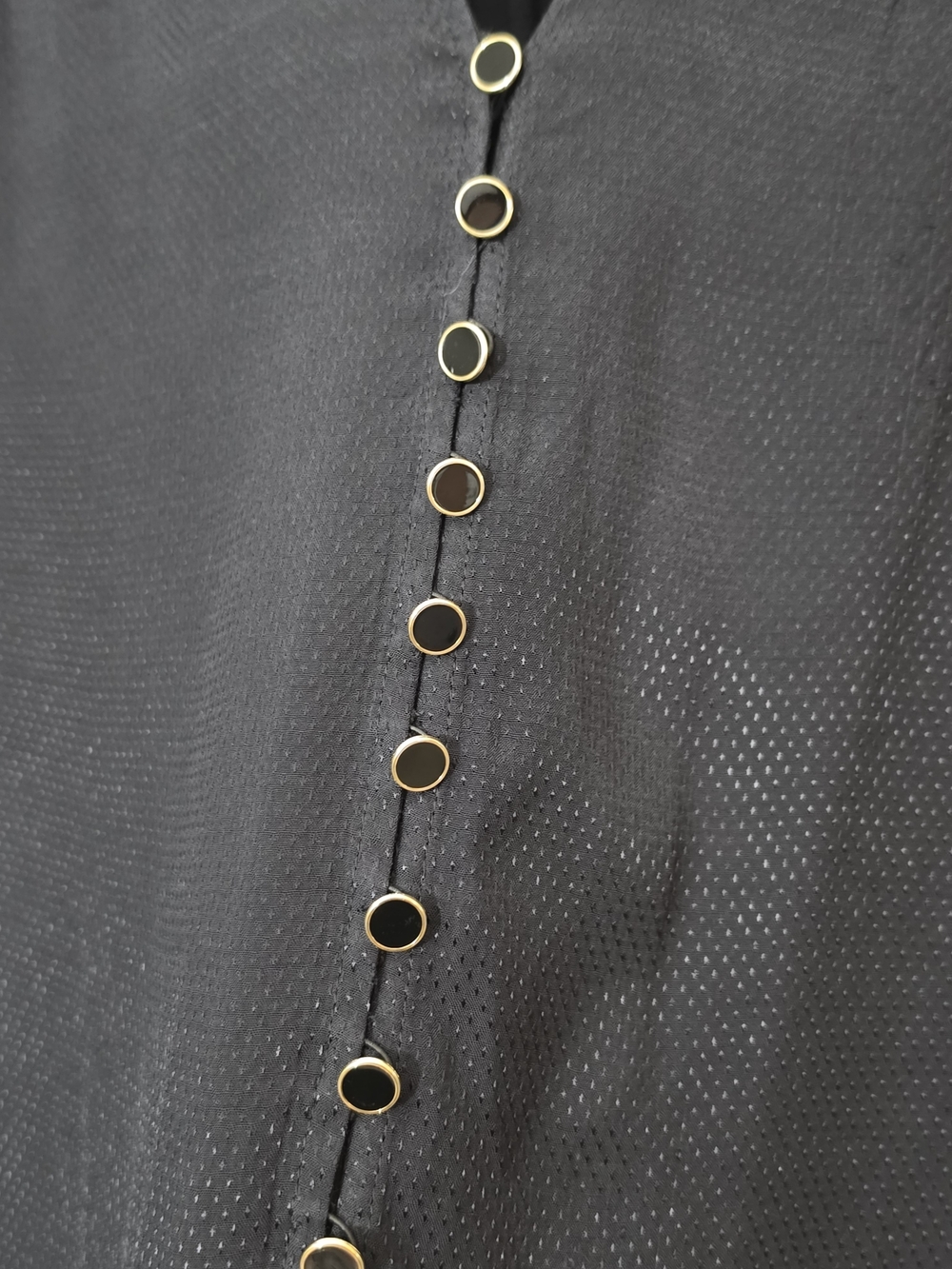 PAIGE Camu Jacquard Button Up Shirt Black Sleek Classic Womens Size 2 - Picture 4 of 9
